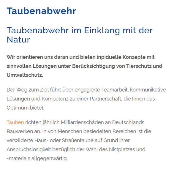 Taubenabwehr f&uuml;r  Baden-W&uuml;rttemberg, Offenburg, Villingen-Schwenningen, Konstanz, Heilbronn, Pforzheim, Karlsruhe, Baden-Baden und Freiburg (Breisgau), Friedrichshafen, Ulm